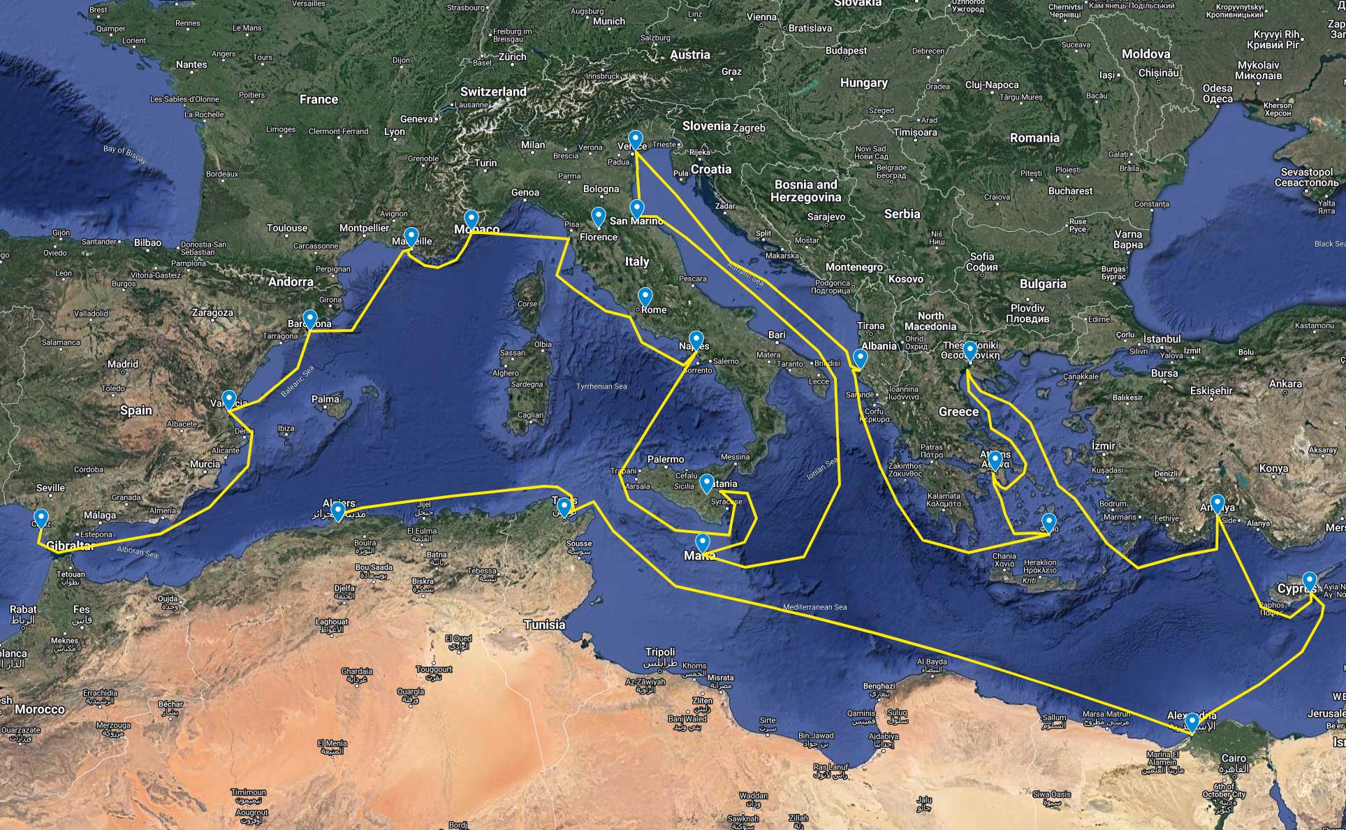 Mediterranean-route-map